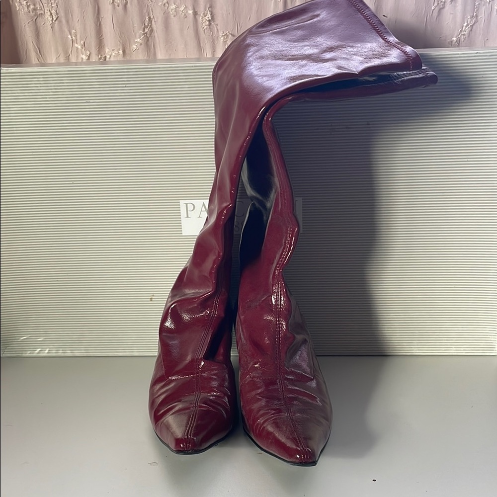 Women's Burgundy Leather Boots